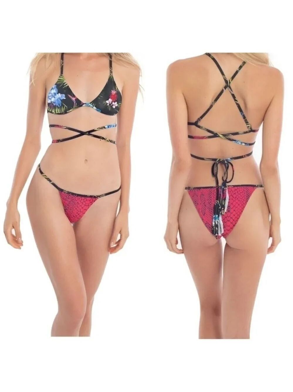 Revel Rey striped bikini bottom